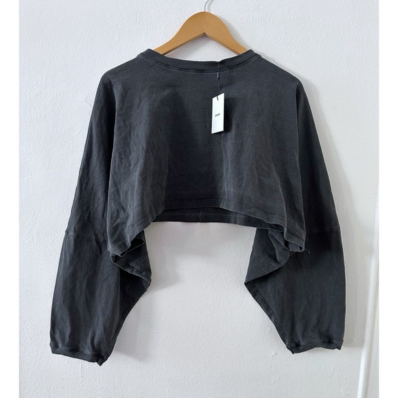 Joah Brown Slouchy Crop Long Sleeve - Picture 1 of 4